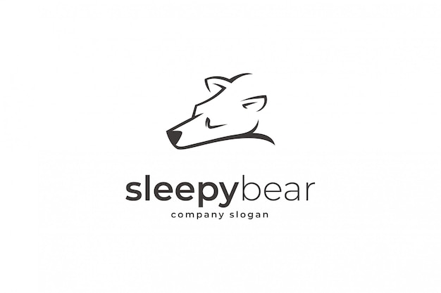 sleepy bear logo template