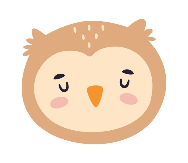 眠そうなフクロウの鳥の頭