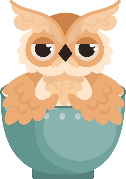 Sleepy Owl In Bowl