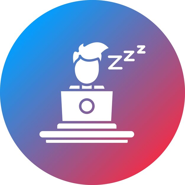 スリーピー・ワーカーのアイコン・ベクトル画像は,Work from Homeに使用できます.