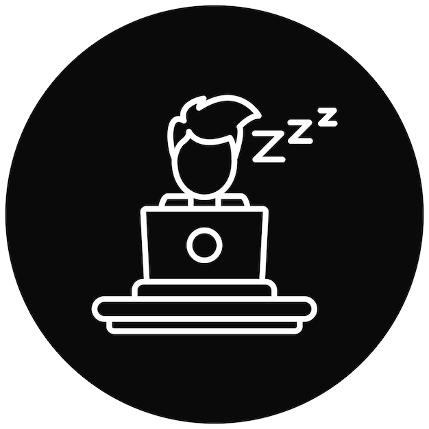 スリーピー・ワーカーのアイコン・ベクトル画像は,Work from Homeに使用できます.