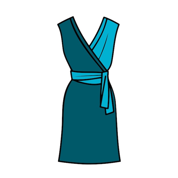 Sleeveless dress flat vector illustration