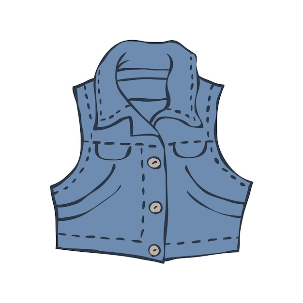 Sleeveless jacket with buttons for a child