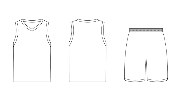 Vector sleeveless sports tshirt and shorts template