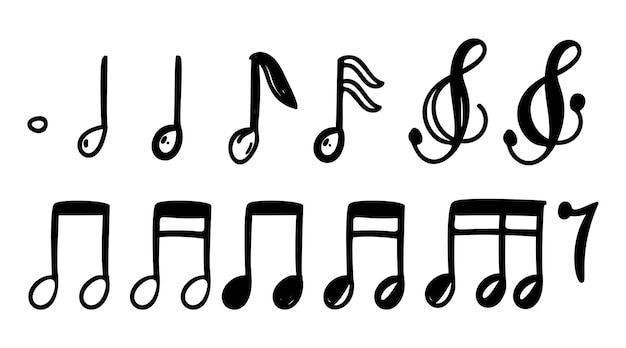 Sleutel muzikaal element doodle hand getrokken borstel vectorillustratie