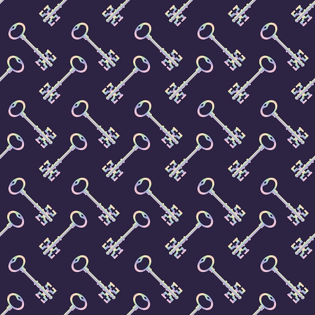 Sleutel regenboog, antieke collectie. Vector silhouetten voor deuren Naadloos patroon