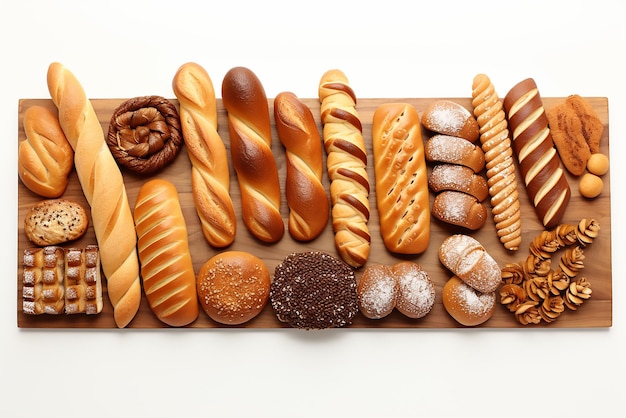 Vettore fetta di pane nel carrello da vicino pane fresco di grano naturale isolato su sfondo bianco