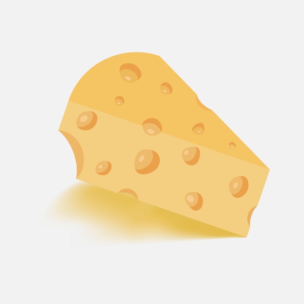 Una fetta di illustrazione vettoriale di disegno di formaggio