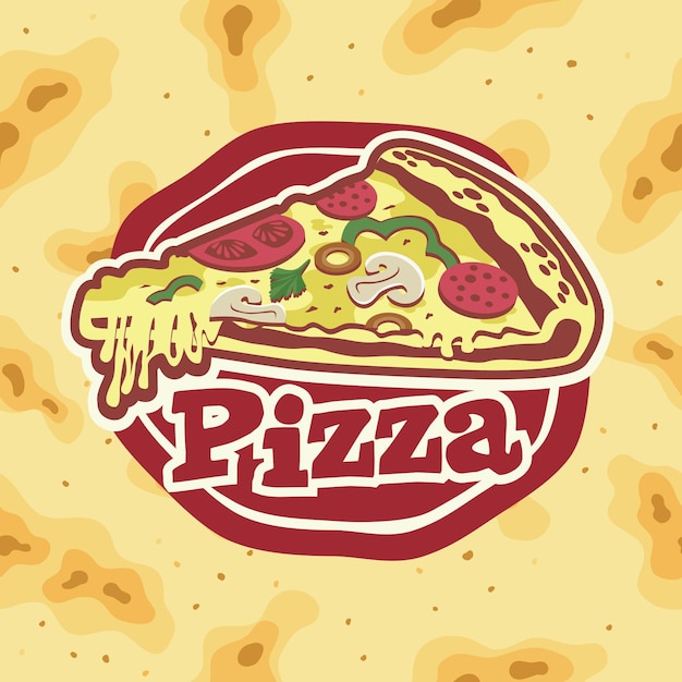 Una fetta di pizza classica illustrazione vettoriale design