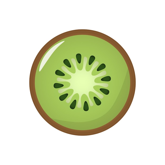 Slice of fresh kiwi fruit logo icon illustration design