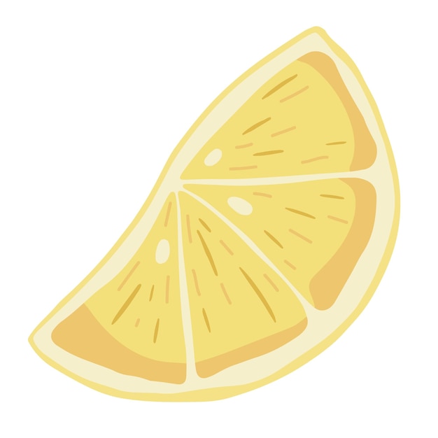 Vector slice of fresh yellow lemon