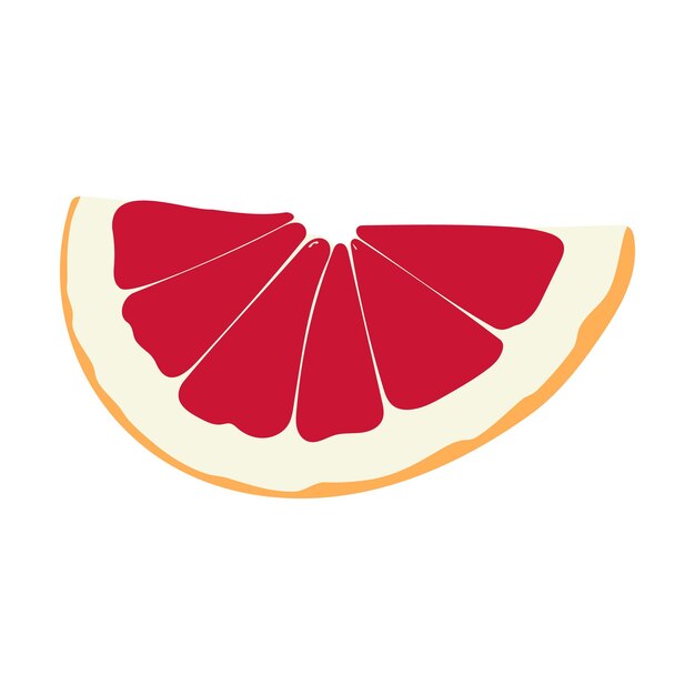 A slice of grapefruit with a red stripe.