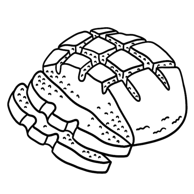 Vector slice irish soda bread isolated coloring page