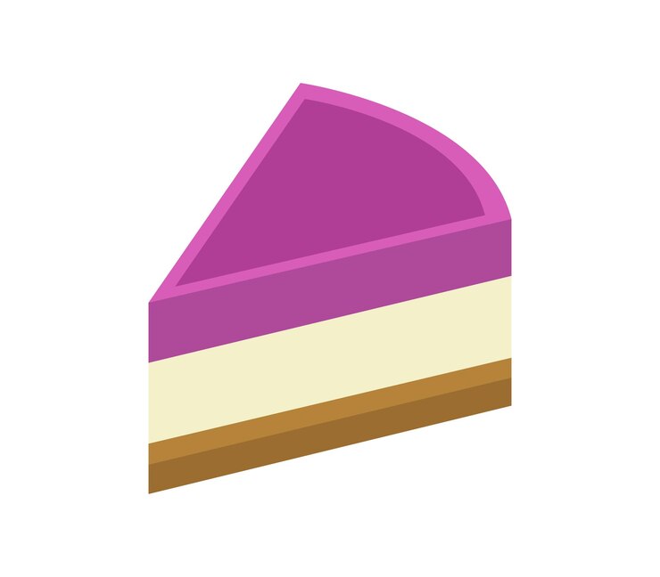 वेक्टर slice of isometric cake
