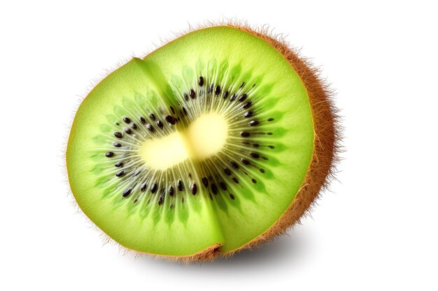 Vector slice of juicy delicious and healthy ripe kiwi isolated on white background