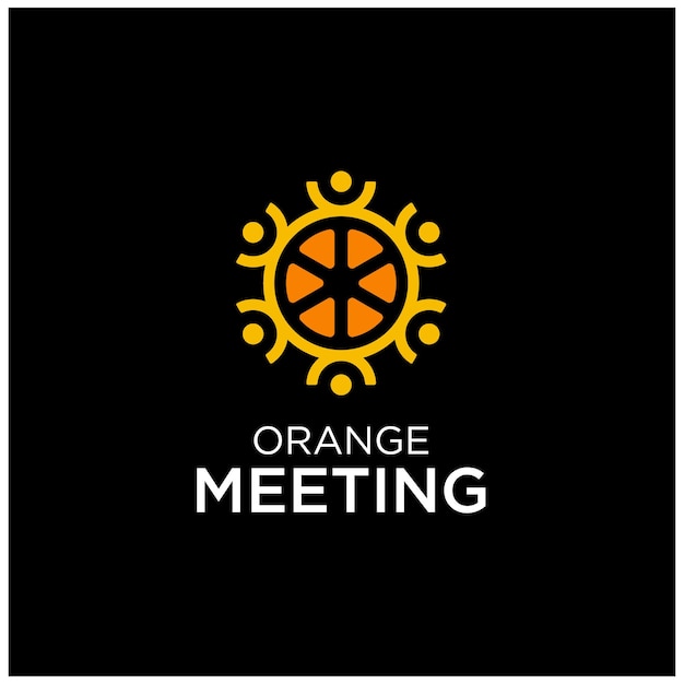 Slice of Lemon Orange Citrus Grapefruit with People Figure for Community Meeting Gathering Teamwork 