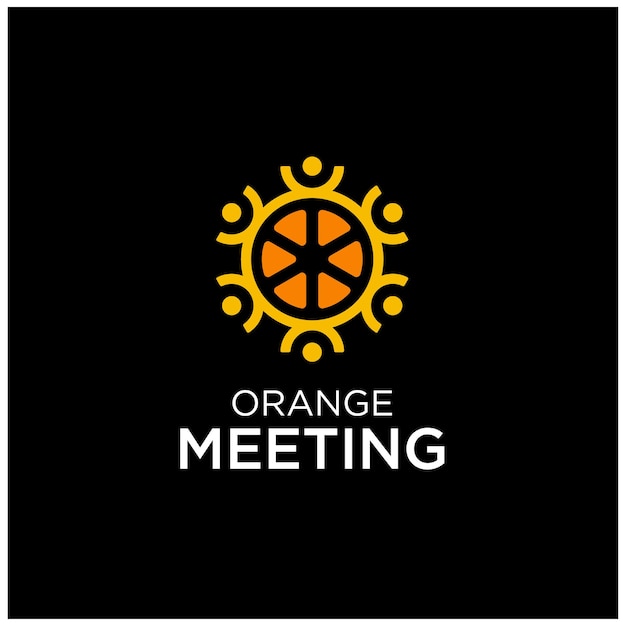 Vector slice of lemon orange citrus grapefruit with people figure for community meeting gathering teamwork