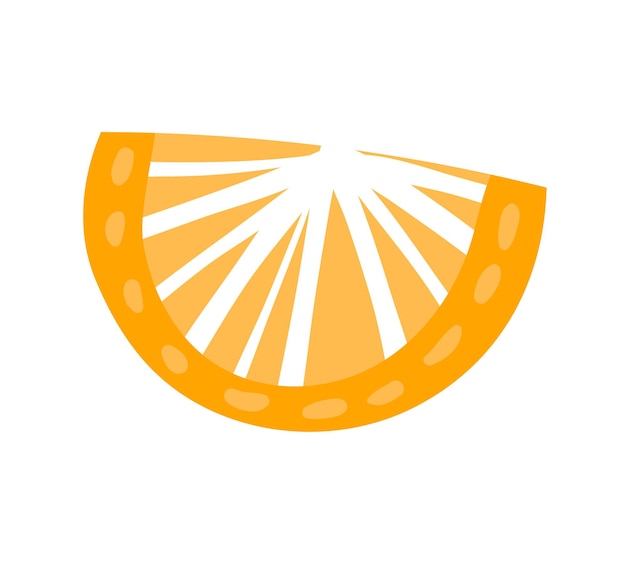 Slice orange bright natural ecology citrus fruit delicious harvest isolated on white cartoon vector illustration Lemon icon food stuff