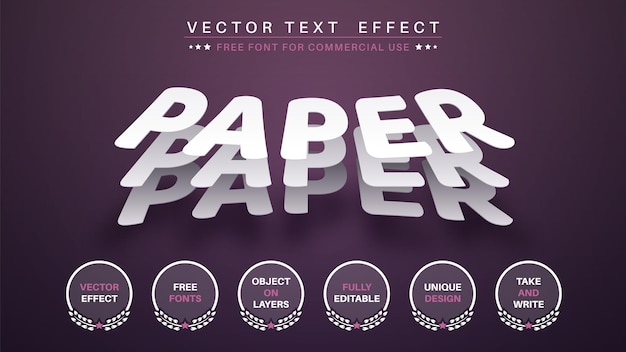 Slice Paper Editable Text Effect Font Style