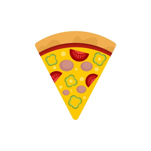 Иконка ломтика перцовой пиццы Плоская иллюстрация векторной иконки ломтика перцовой пиццы для веб-дизайна