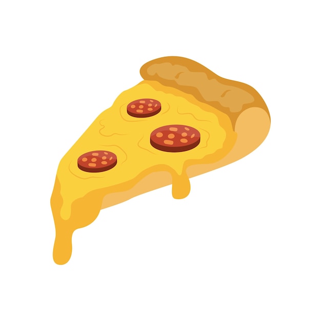 Slice of pizza cartoon vector illustration