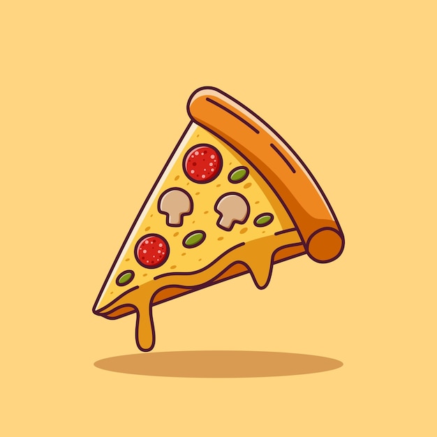 Vector slice of pizza cartoonvector cartoon illustrationcartoon clipart