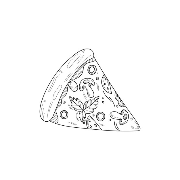 Vector a slice of pizza in graphic style