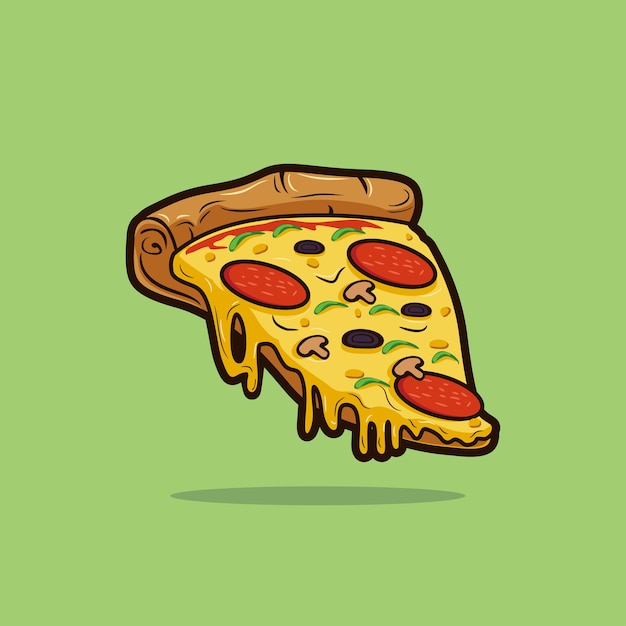 Vettore fetta di pizza illustrazione.