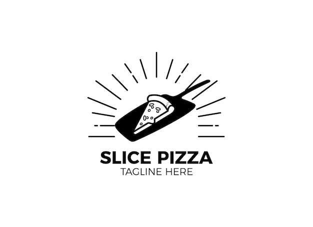 The Slice of pizza logo vector design Illustration