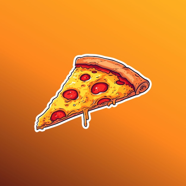 Slice of pizza Pepperoni pizza on yellow background