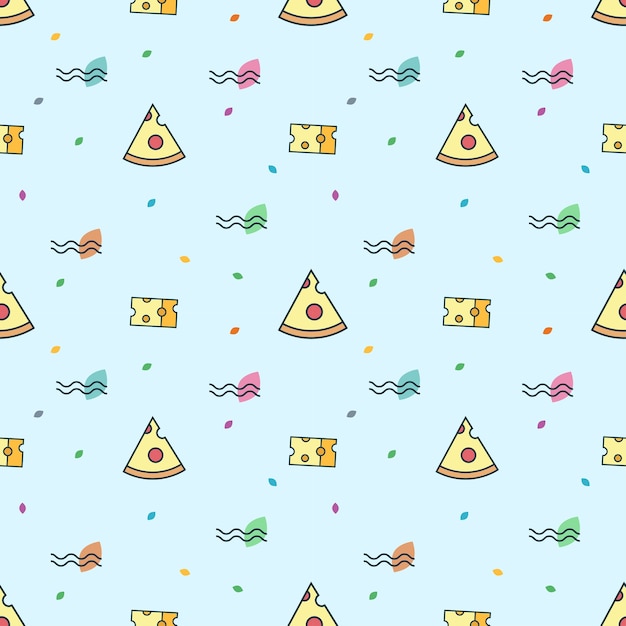 slice of pizza seamless pattern