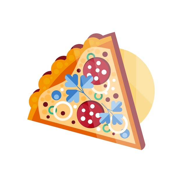 Slice of pizza vector Illustration on a white background