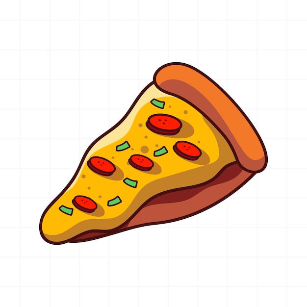 Vector slice of pizza vector illustration