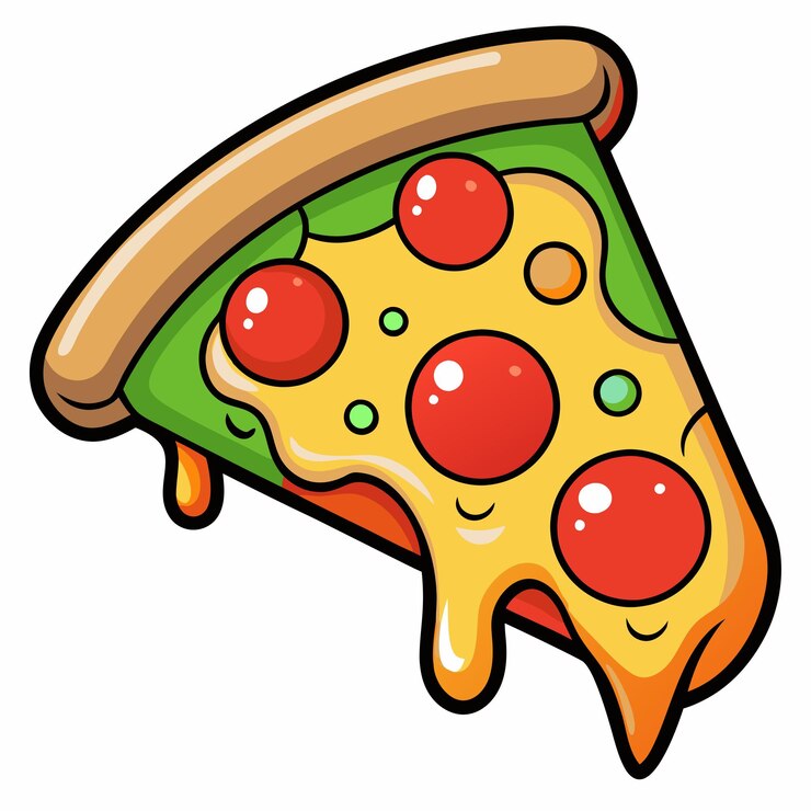 Vector a slice of pizza with a slice of pizza on it