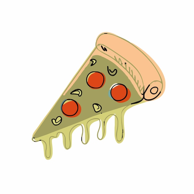 Vector a slice of pizza with the word  olive  on it