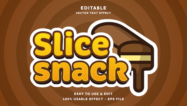 Slice snack editable logotype with modern and simple style, usable for logo or campaign title