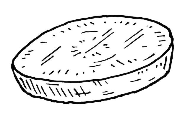 Ломтик сладкого картофеля Винтажная гравировка векторная черная иллюстрация Изолированный на белом