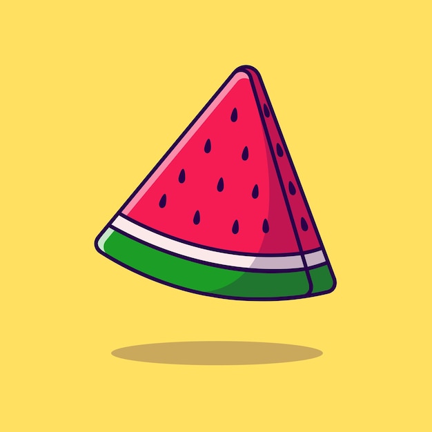 Slice Of Watermelon Cartoon Vector Icons Illustration.