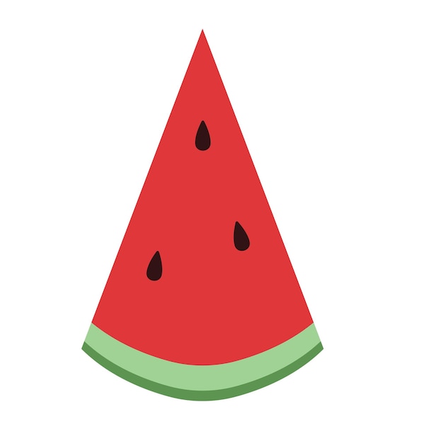 Slice watermelon flat illustration