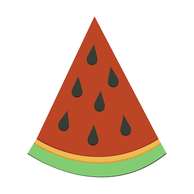 Slice watermelon. fruit vector illustration in cartoon style. healthy nutrition, organic food