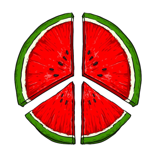 Vector slice of watermelon vector illustration