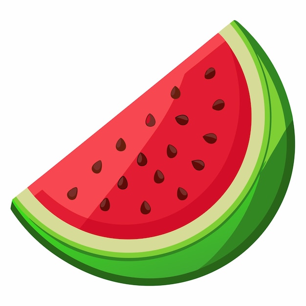 a slice of watermelon with red flesh and black seeds