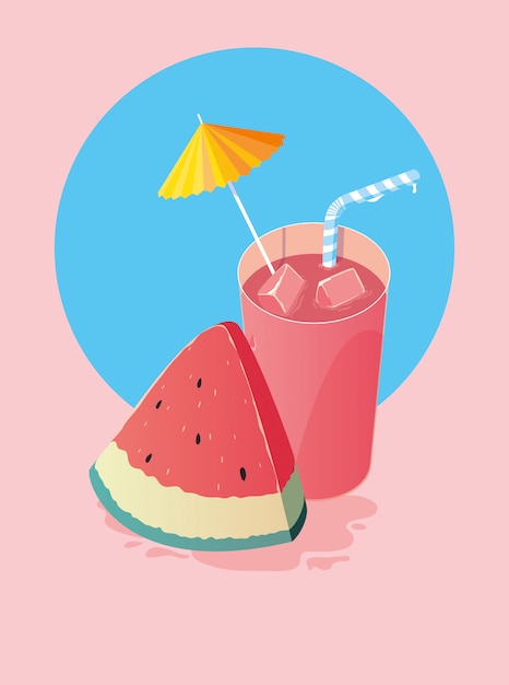 Vector slice of watermelon