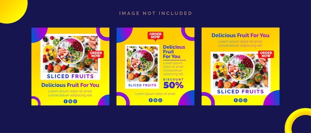 Sliced fruits social media post template