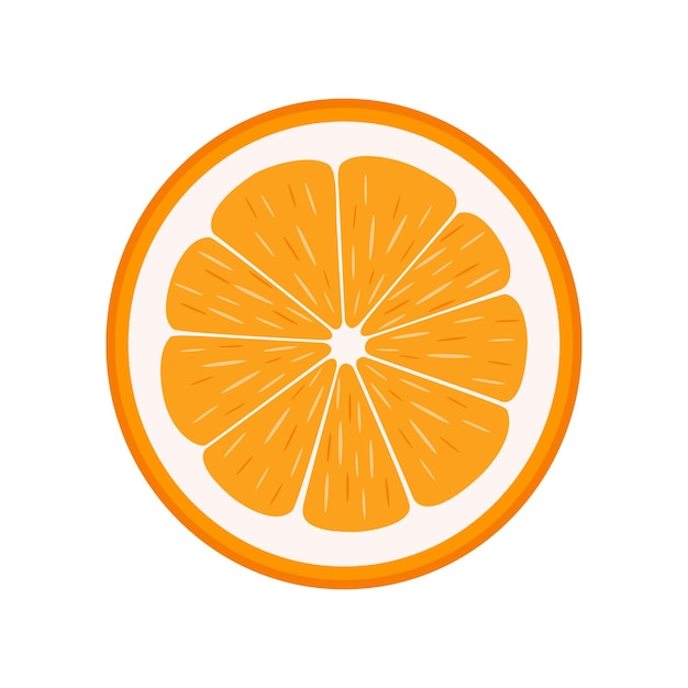 벡터 흰색 배경에 고립 된 오렌지 과일 벡터 일러스트 레이 션의 슬라이스 절반