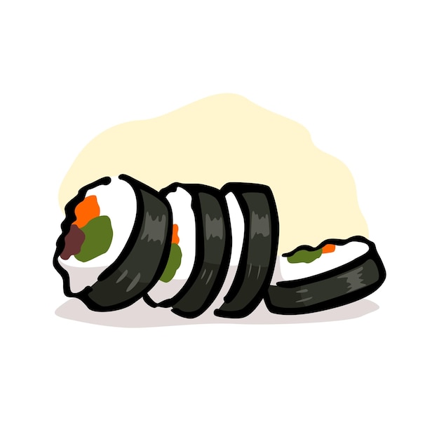 Sliced Korean Gimbap Sushi Roll a delightful Asian food dish