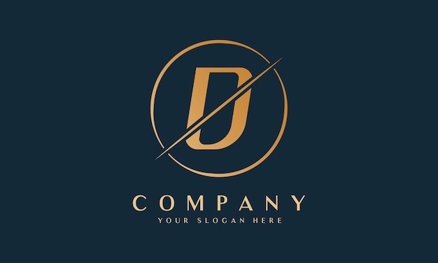 Sliced Letter D Logo With Circle Shape Letter D Luxury Logo Template In Gold Color Beautiful Logotype Design For Luxury Company Branding