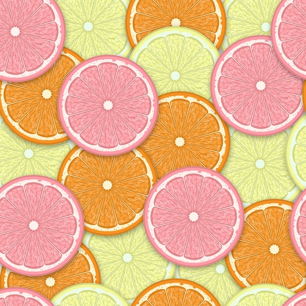 Vector sliced orange seamless pattern background.