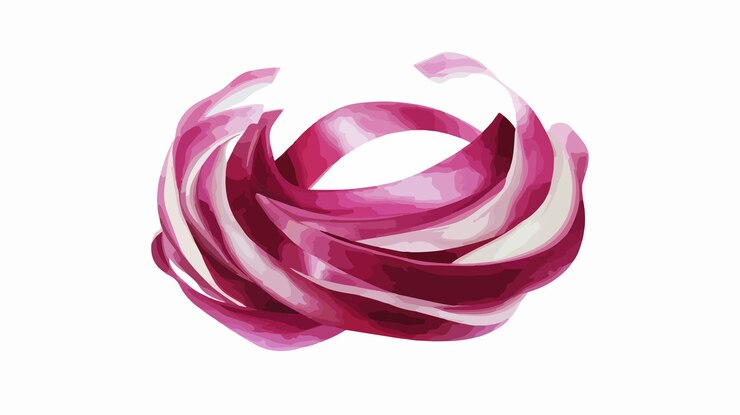 Vector sliced red onion vector isolated illustration for culinary designs