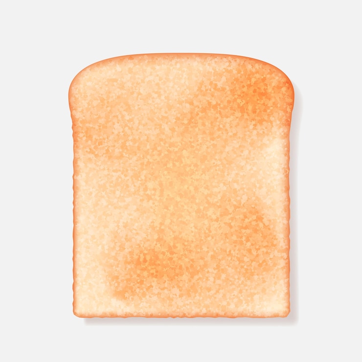 Vector sliced roasted toast bread piece of lightly toasted white bread for breakfast or sandwiches cook